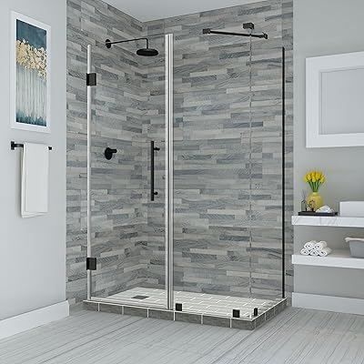 Aston SEN967EZ-MB-423632-10 Bromley Shower Enclosure, Overall: 42 in. W x 32 in. D, Matte Black