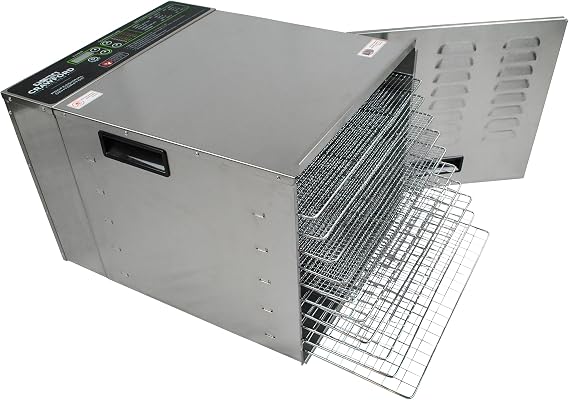 Commercial Food Dehydrator | Stainless Steel Easy To Clean Body | Pro Quality Dehydrated Raw Food & Jerky Maker | 1000W Ultra High Effieciency Design