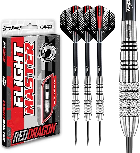 RED DRAGON Darts - Sidewinder Series - 80% Tungsten - Professional Darts Metal Tip Set with Dart Flights and Shafts - Available in 23g 25 27g & 30g