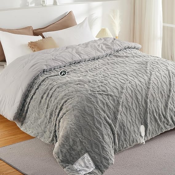 Heated Comforter Blanket Queen Size with Wireless LCD Controller