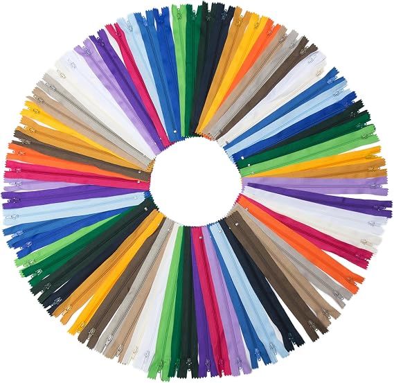 YAKA 60pcs 9 Inch Nylon Coil Zippers Sewing Zippers Bulk for Tailor Sewing Bags Garment Crafts DIY Accessories (20 Color)