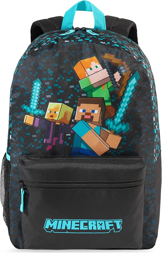 Get Trend Minecraft Boys Backpack, 45cm Padded Straps School Bag