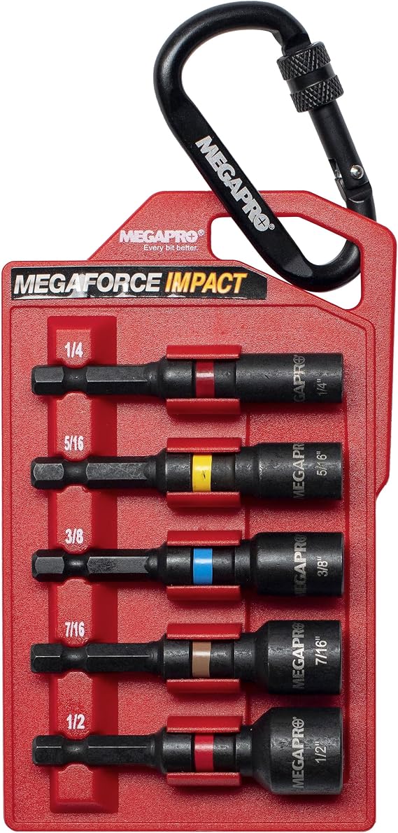 MegaPro 9BP-I-HNDA 2" Impact Nutsetter Set Imperial (1/4", 5/16", 3/8",7/16",1/2")