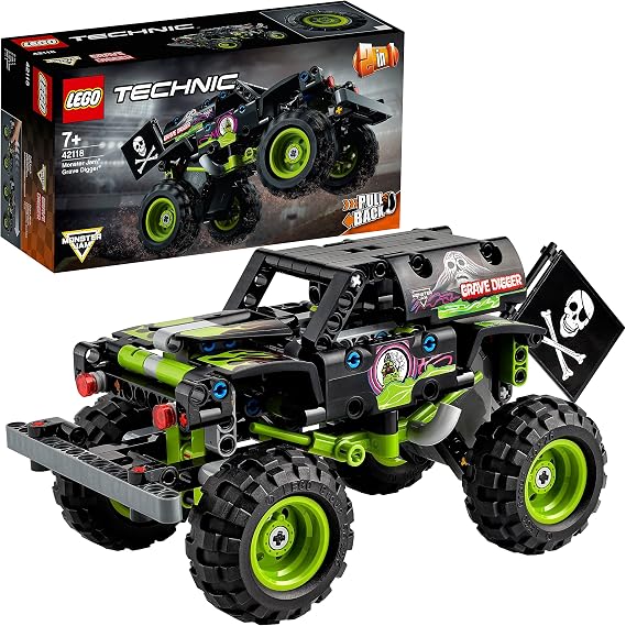LEGO Technic Monster Jam Grave Digger 42118-7 Yaş ve Üzeri Canavar Kamyon Oyuncaklarını Seven Çocuklar için Koleksiyonluk Yaratıcı Oyuncak Model Yapım Seti (212 Parça)