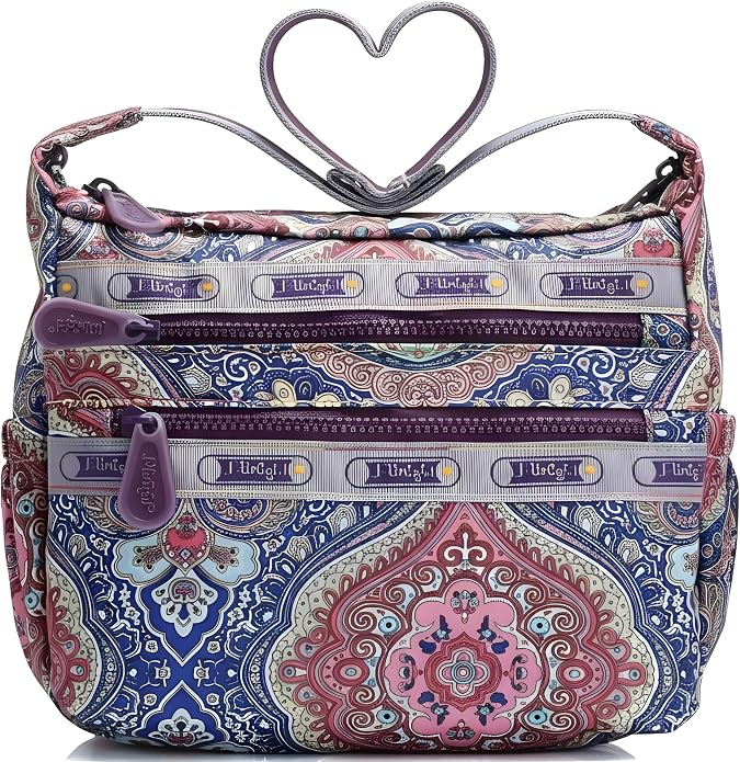 Womens Crossbody Bag Purse Lightweight Nylon Travel, Work Daily Use Multi-Pocket, Adjustable Strap Shoulder Tote Bag