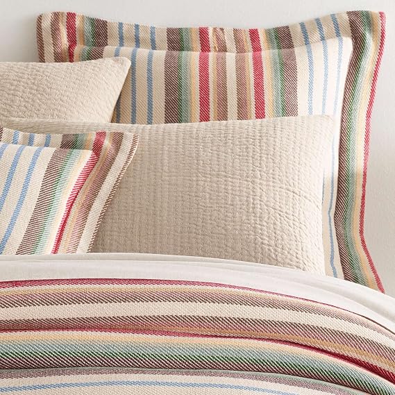 Pine Cone Hill Ranch Multi Stripe Cotton Blanket Sham, Standard