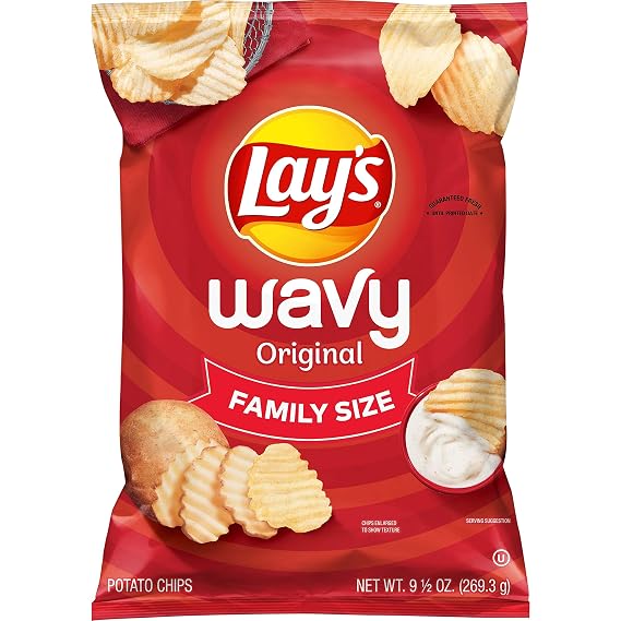 Wavy Lay's Potato Chips, Wavy Original, 9.5 Ounce