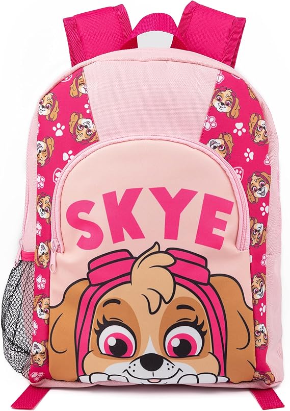 Paw Patrol Skye Girls Pink Backpack Rucksack Adjustable Straps Character Design School Bag Kids Organised Daypack