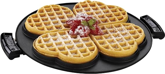 George Foreman GRP106WP 2 Removable Nonstick Heart-Shaped Waffle Plates, Black