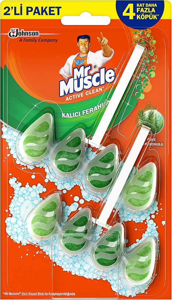 Mr Muscle Active Clean Çam Kokulu 2'li Klozet Bloğu (1 x 2 Adet)