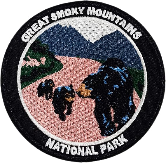 Great Smoky Mountains National Park 4" Embroidered Premium Patch DIY Iron/Sew-on Decorative Vacation Souvenir Applique Stars Bear Wolves Wander Camp Hike Trail Name Tag Custom Explore Nature Series