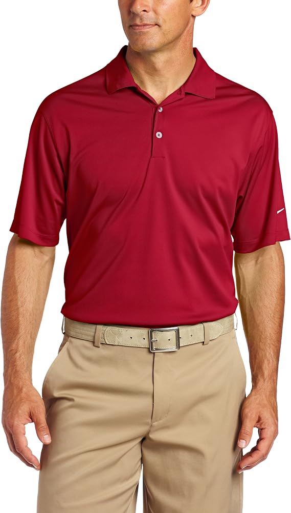 NIKE Golf Men's Stretch UV Tech Polo (Team Crimson/White, Small)