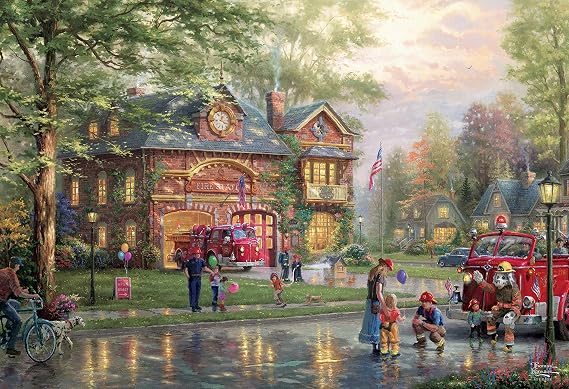 Ceaco - Thomas Kinkade - Hometown Firehouse - 2000 Piece Jigsaw Puzzle