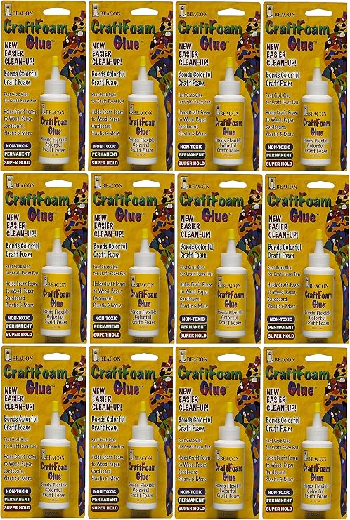 Beacon CraftFoam Glue, 2-Ounce Bottle, 12-Pack