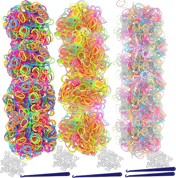 Iconikal Latex-Free Rubber Band Jewelry Kit Neon Glitter 3600