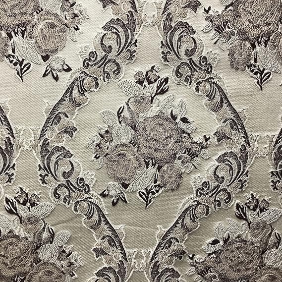 Luxurious Premium Vintage Damask Design Jacquard Fabric for Upholstery, Window Treatments and Craft - 54 inches Width - Fabric by The Metre (Brown)